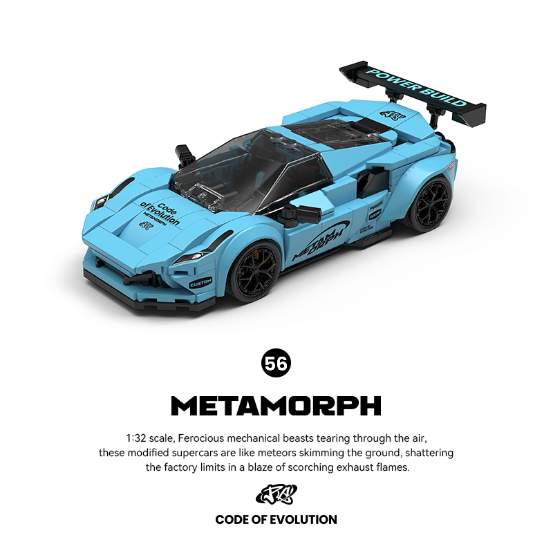 Model Kit Display Case - Kit Bangunan Supercar Biru dengan Kotak