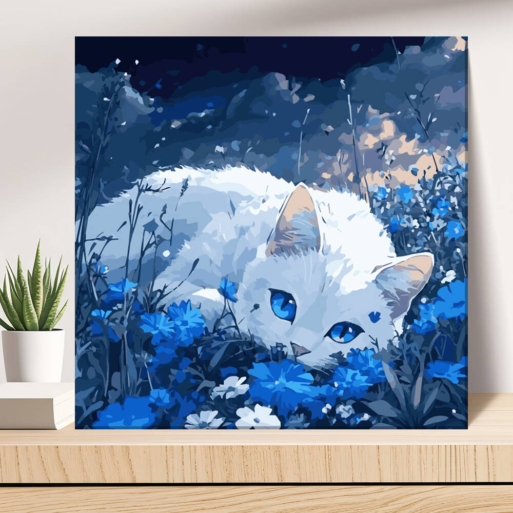 Metallic Paint Set - Lukisan DIY dengan Angka Hewan Kucing