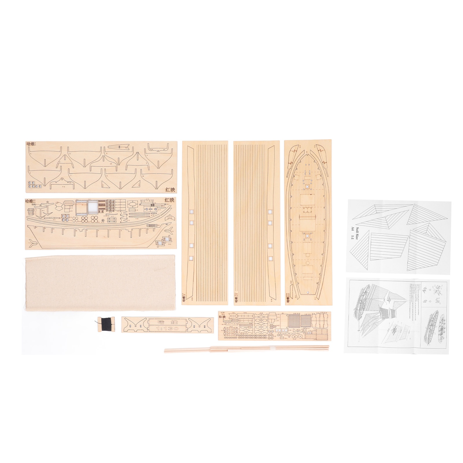 Model Kit Ship - Kit Perahu Layar Kayu 1:130 untuk