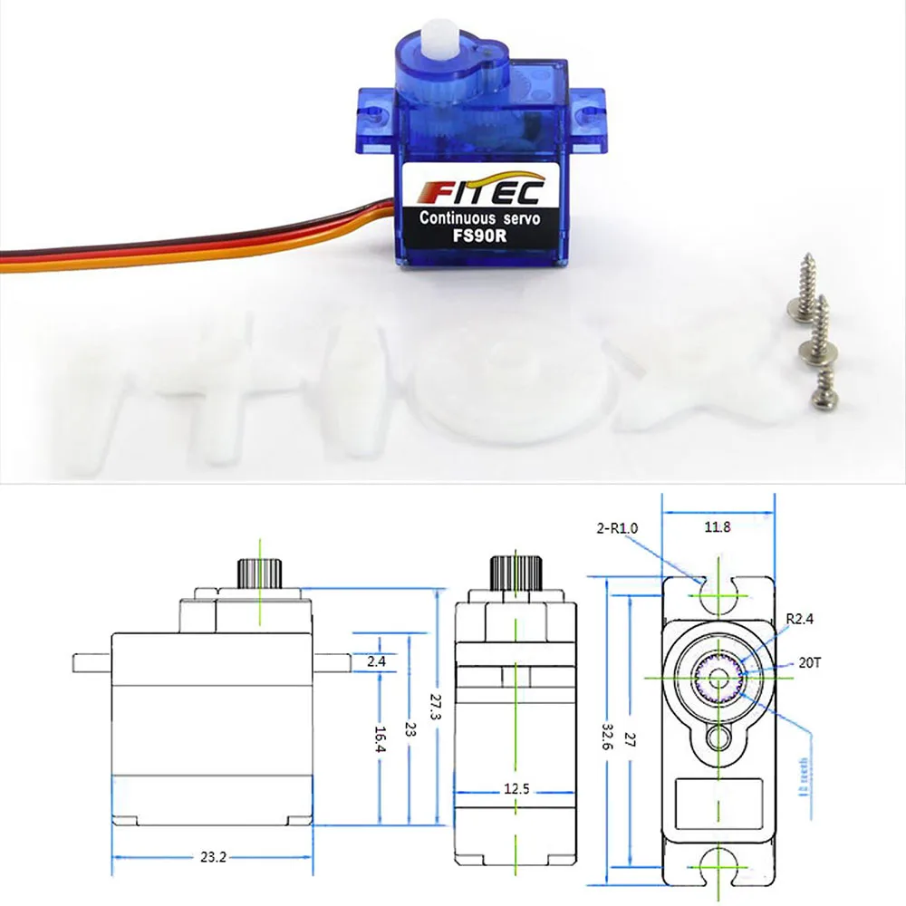Feetech Mini FS90R mikro Servo - Model Kit Ship ulasan dan harga