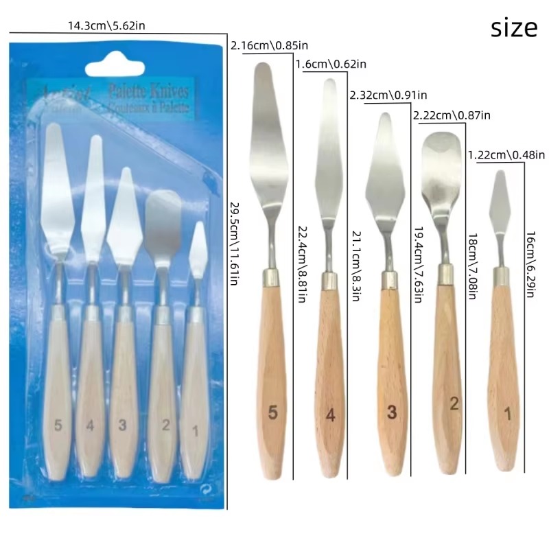 5 Buah Set Pisau Palet Lukis G - Metallic Paint Set ulasan dan harga